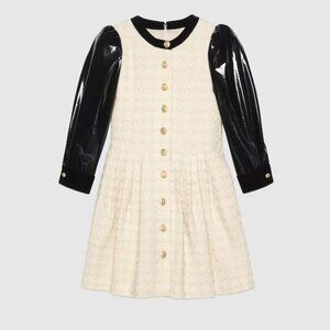 Gucci vinyl-sleeve flared mini dress Size 36